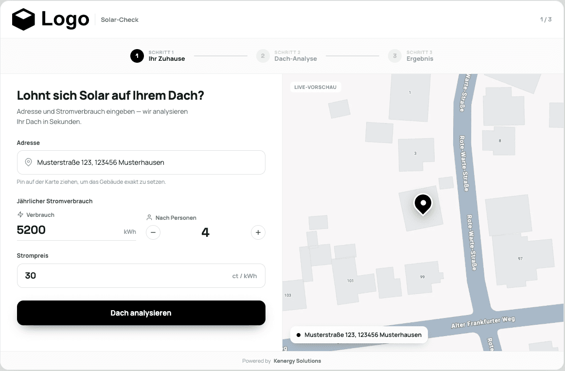 Schritt 1 – Adresse eingeben
